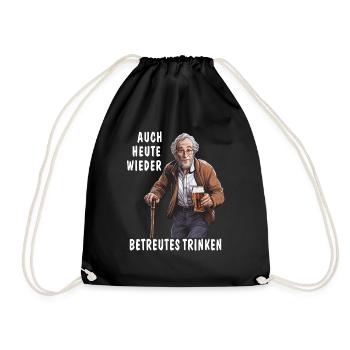 SUPERVISED DRINKING AGAIN TODAY - Drawstring Bag - black - Front