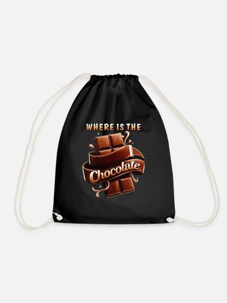 WHERE IS THE CHOCOLATE - Turnbeutel - Schwarz