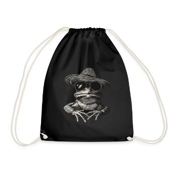 Frog - Drawstring Bag - black - Front