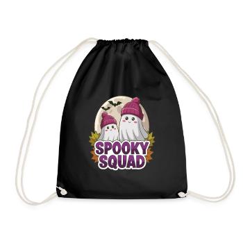 Halloween Spooky Squad Ghost with Hat - Drawstring Bag - black - Front
