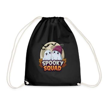Halloween Spooky Squad Ghost with Hat - Drawstring Bag - black - Front
