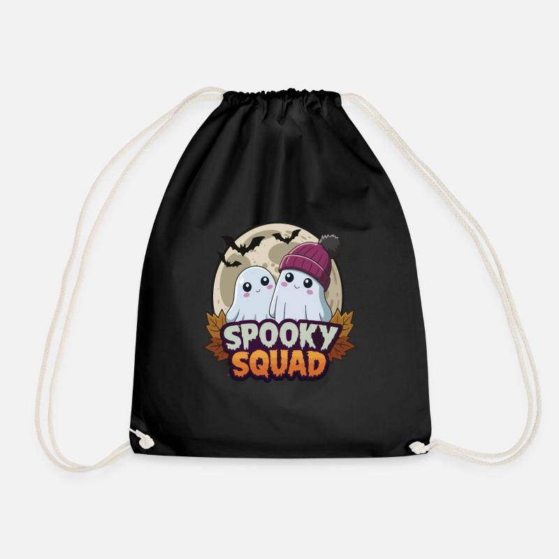 Halloween Spooky Squad Geist mit Mütze - Turnbeutel - Schwarz