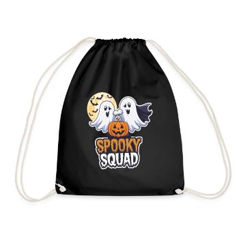 Halloween Spooky Squad Ghost with Hat - Drawstring Bag - black - Front
