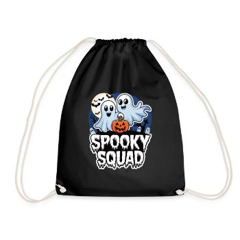 Halloween Spooky Squad Ghost with Hat - Drawstring Bag - black - Front