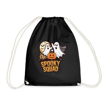 Halloween Spooky Squad Ghost with Hat - Drawstring Bag - black - Front