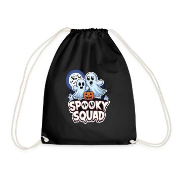 Halloween Spooky Squad Ghost with Hat - Drawstring Bag - black - Front