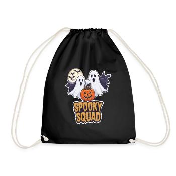 Halloween Spooky Squad Ghost with Hat - Drawstring Bag - black - Front
