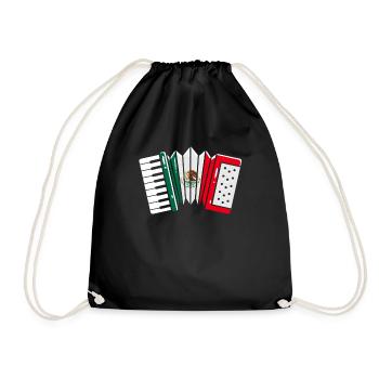 Accordion Mexico Flag - Drawstring Bag - black - Front