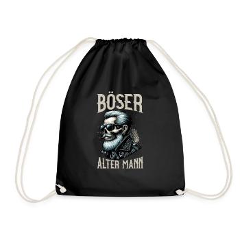 Bad Old Man Motorcycle Biker Saying Funny - Drawstring Bag - black - Front