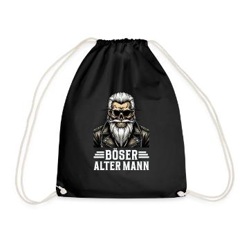Bad Old Man Motorcycle Biker Saying Funny - Drawstring Bag - black - Front