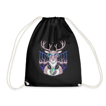 Reindeer Deer Xmas Reindeer Christmas Christmas - Drawstring Bag - black - Front