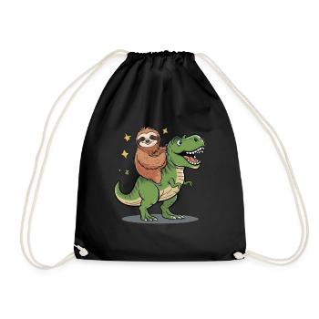 Sloth - Drawstring Bag - black - Front