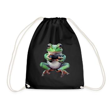 Frog - Drawstring Bag - black - Front