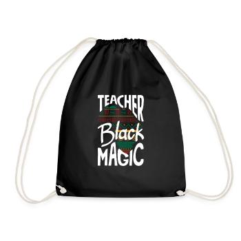 Lustiges Lehrer Lehrerinnen Geschenk - Turnbeutel - Schwarz - Vorne