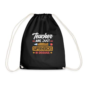 Lustiges Lehrer Lehrerinnen Geschenk - Turnbeutel - Schwarz - Vorne
