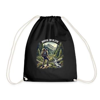 Mountains in view - Drawstring Bag - black - Front