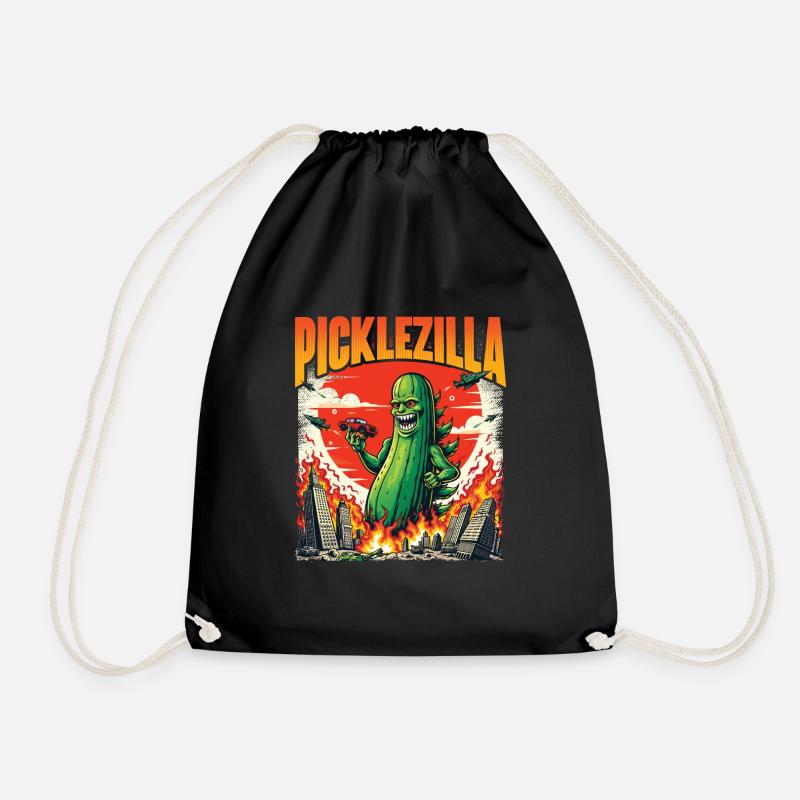Picklezilla - Lustiges Dillgurken-Liebhaber-Geschenk - Turnbeutel - Schwarz