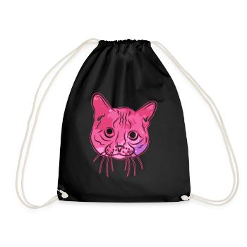 Munchkin cat Munchkin cat Colorful - Drawstring Bag - black - Front