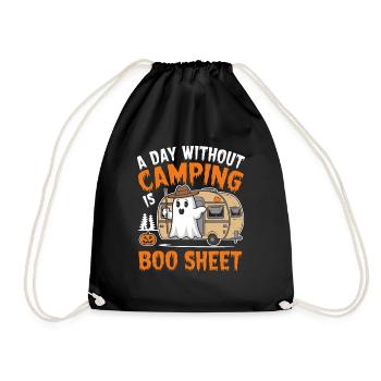 A Day Without Camping Is Boo Sheet Ghost Halloween - Turnbeutel - Schwarz - Vorne