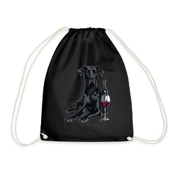 Deutsche Dogge - Turnbeutel - Schwarz - Vorne
