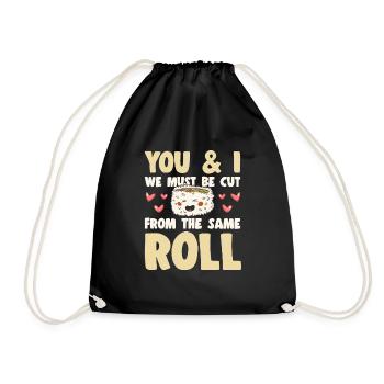 Japanese Food Lover We Cut Form Same Sushi Roll - Turnbeutel - Schwarz - Vorne