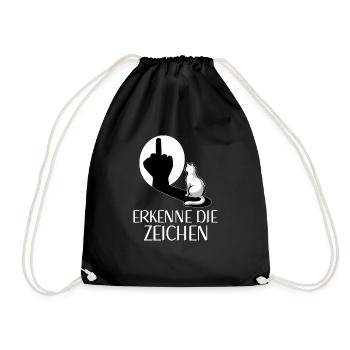 Recognize the Signs Funny Cat Shadow - Drawstring Bag - black - Front