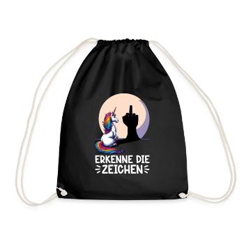 Recognize the Signs Unicorn Shadow Funnier - Drawstring Bag - black - Front