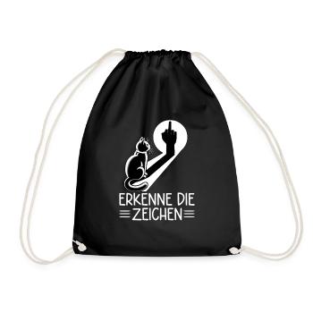 Recognize the Signs Funny Cat Shadow - Drawstring Bag - black - Front
