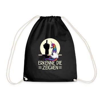 Recognize the Signs Unicorn Shadow Funnier - Drawstring Bag - black - Front