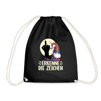 Recognize the Signs Unicorn Shadow Funnier - Drawstring Bag - black - Front
