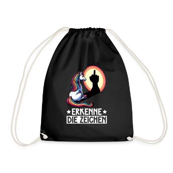 Recognize the Signs Unicorn Shadow Funnier - Drawstring Bag - black - Front