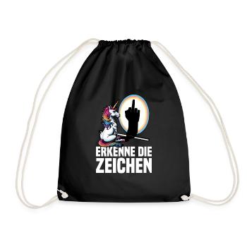 Recognize the Signs Unicorn Shadow Funnier - Drawstring Bag - black - Front