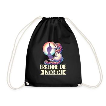 Recognize the Signs Unicorn Shadow Funnier - Drawstring Bag - black - Front