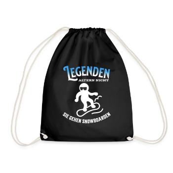 Legenden altern nicht sie gehen Snowboarden - Turnbeutel - Schwarz - Vorne