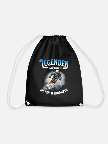 Legenden altern nicht sie gehen Skifahren - Turnbeutel - Schwarz