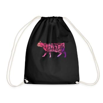 Manx cat Manx cat Colorful - Drawstring Bag - black - Front