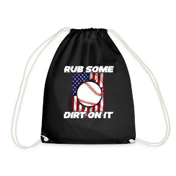 Baseball Sport Baseballspieler Pitcher Catcher USA - Turnbeutel - Schwarz - Vorne