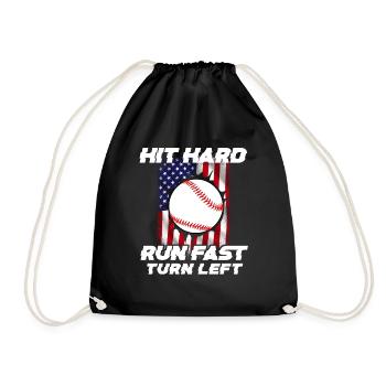 Baseball Sport Baseballspieler Pitcher Catcher USA - Turnbeutel - Schwarz - Vorne