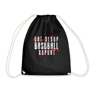 Baseball Sport Baseballspieler Pitcher Catcher USA - Turnbeutel - Schwarz - Vorne