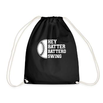 Baseball Sport Baseballspieler Pitcher Catcher USA - Turnbeutel - Schwarz - Vorne