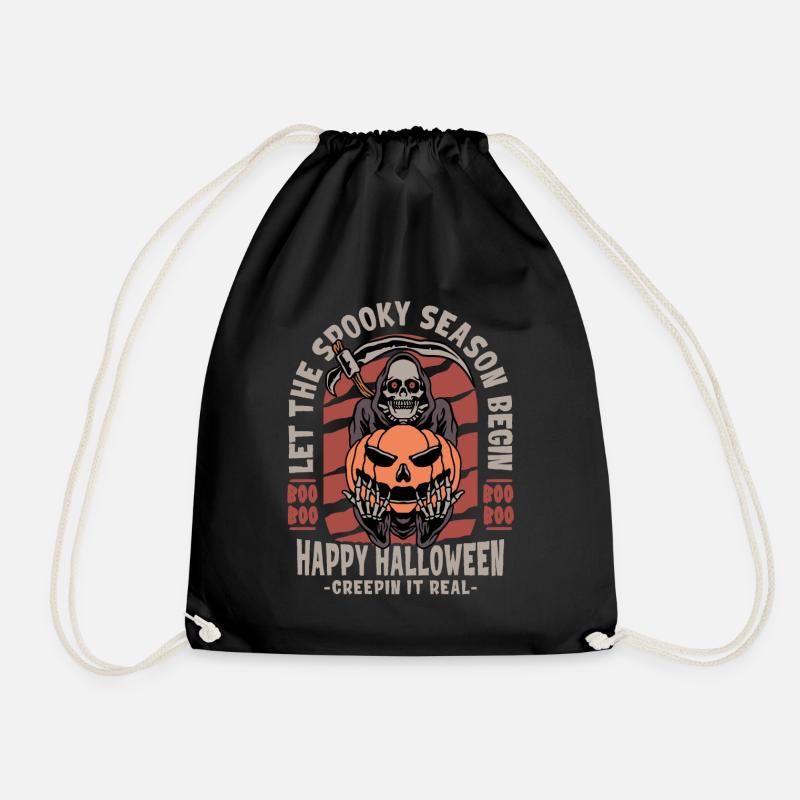 Halloween Sensemann mit Kürbis - Turnbeutel - Schwarz