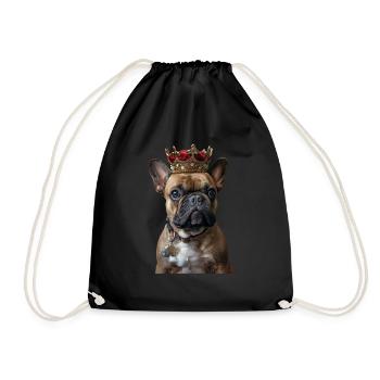 Französische Bulldogge - Turnbeutel - Schwarz - Vorne