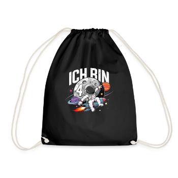 4ème anniversaire garçons 4 ans astronaute anniversaire - Sac de sport léger - noir - Devant