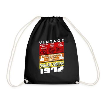 53 years old Vintage 1972 women & men Birthday - Drawstring Bag - black - Front