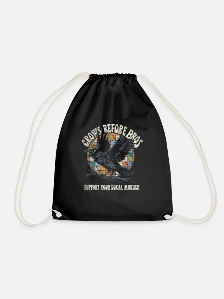 crows before bros support your local murder Rabe - Turnbeutel - Schwarz