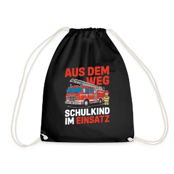 Aus dem Weg Schulkind im Einsatz Einschulung - Turnbeutel - Schwarz - Vorne