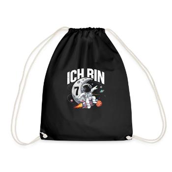 7e anniversaire garçons 7 ans anniversaire astronaute - Sac de sport léger - noir - Devant