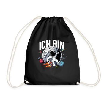 7e anniversaire garçons 7 ans anniversaire astronaute - Sac de sport léger - noir - Devant