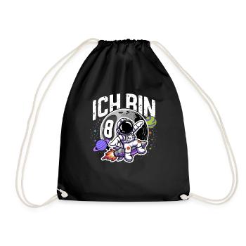 8e anniversaire garçons 8 ans anniversaire astronaute - Sac de sport léger - noir - Devant