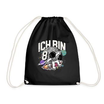 8ème anniversaire Garçons 8 ans Astronaute Anniversaire - Sac de sport léger - noir - Devant